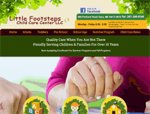 Tablet Screenshot of littlefootstepschildcarecenter.com